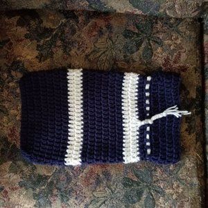 Hand knitted bag drawstring closure, use as bag or cover (heat bag), handmade